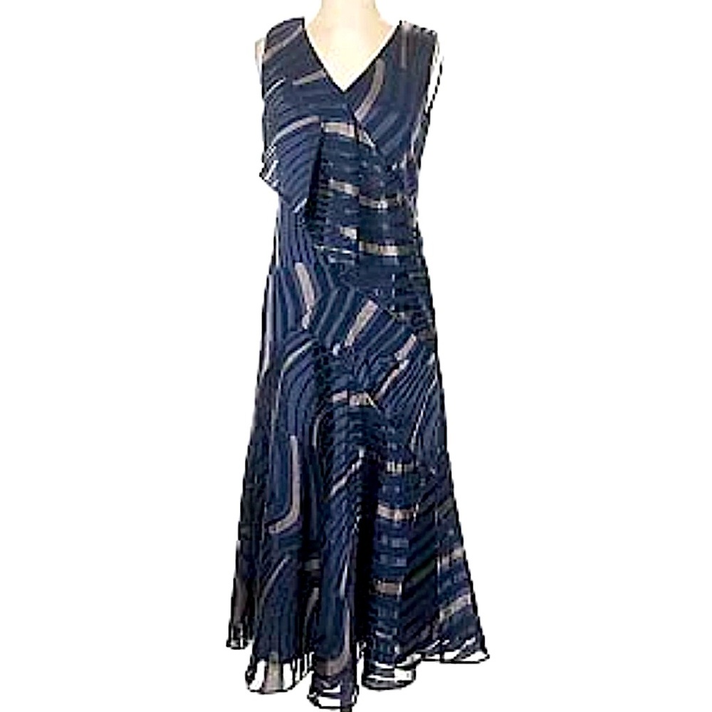 LAFAYETTE 148 New York Navy Patterned Maxi Dress